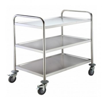 Chariot de service inox 3 plateaux Bast Chariot de service inox 3 plateaux Bast