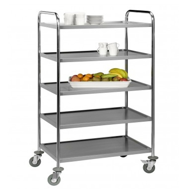 Chariot inox de service 5 plateaux saro