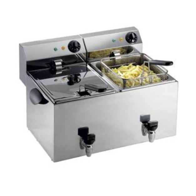 Friteuse Double Professionnelle 2x8L – Inox électrique – Commerciale – Vertes