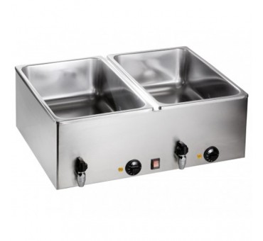 Bain marie électrique professionnel double cuve avec vidange BMH 160 Bain marie électrique professionnel double cuve avec vidange BMH 160