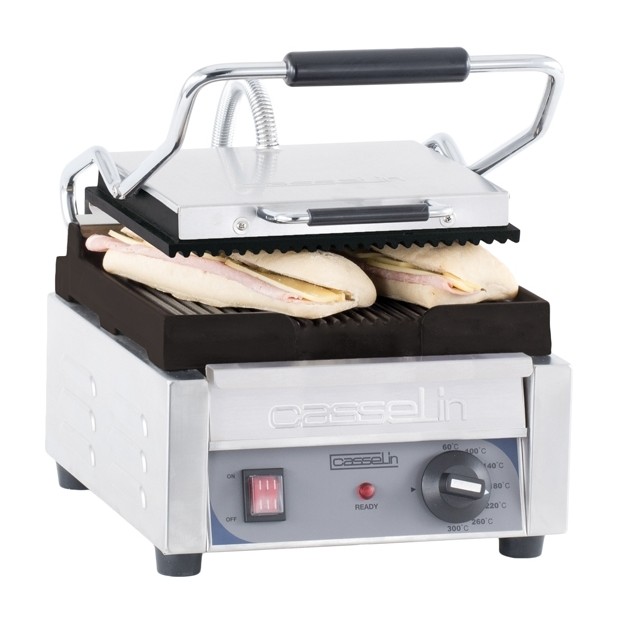 Grill panini électrique professionnel petit Premium Rainurée-Rainurée Casselin