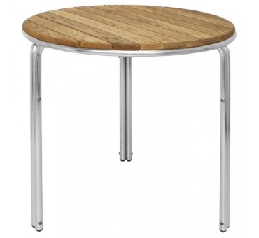 Table en frêne et en aluminium empilable ronde 600mm Bolero Table en frêne et en aluminium empilable ronde 600mm Bolero