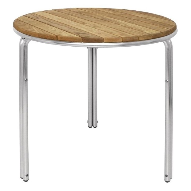 Table en frêne et en aluminium empilable ronde 600mm Bolero