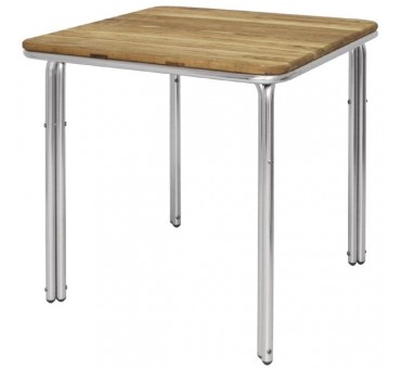 Table en frêne et en aluminium empilable carré 700mm Bolero Table en frêne et en aluminium empilable carré 700mm Bolero