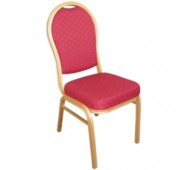 Lot de 4 chaises de banquet en aluminium à motif au dossier arrondi rouge Lot de 4 chaises de banquet en aluminium à motif au dossier arrondi rouge