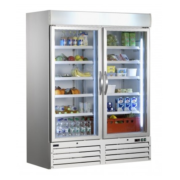 Armoire réfrigérée 2 portes vitrées 1078 litres positive Saro