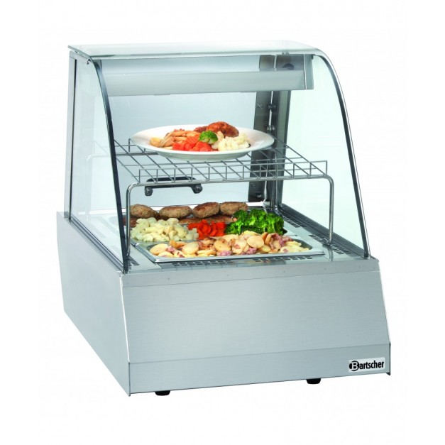 Vitrine chauffante. 1/1GN, verre bombé