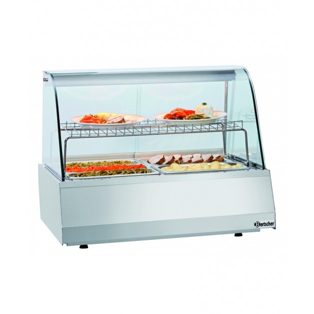 Vitrine chauffante. 2/1GN, verre bombé