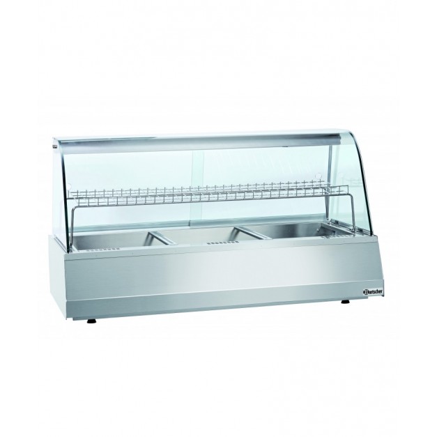 Vitrine chauffante. 3/1GN, verre bombé