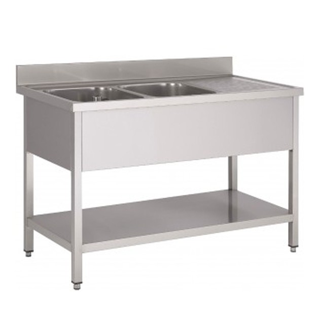 Plonge inox 1600 2 Bacs à gauche