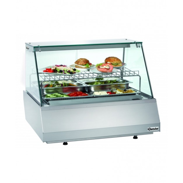 Vitrine réfrigérée. 2/1 GN, verre plat