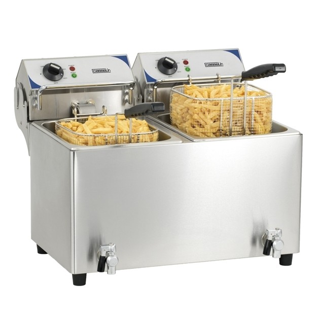 Friteuse électrique 2 X 7 Litres avec vanne de Vidange Casselin