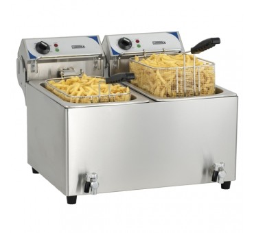 Friteuse électrique professionnelle 2 X 10 Litres Casselin avec vidange Friteuse électrique professionnelle 2 X 10 Litres Casselin avec vidange