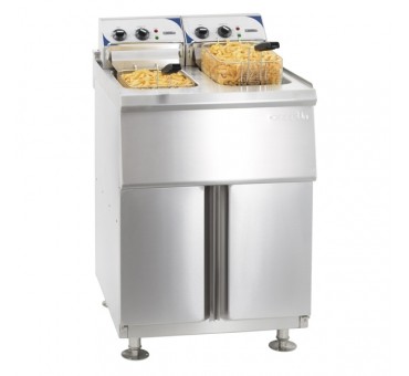Friteuse électrique professionnelle 2 x 10 Litres Triphasé avec vidange sur pieds Casselin Friteuse électrique professionnelle 2 x 10 Litres Triphasé avec vidange sur pieds Casselin
