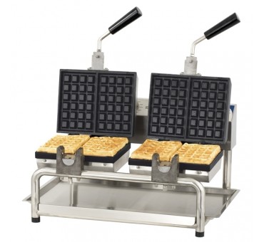 Gaufrier électrique double 2 x 2 gaufres Simple ouverture à 180 ° Gaufrier électrique double 2 x 2 gaufres Simple ouverture à 180 °