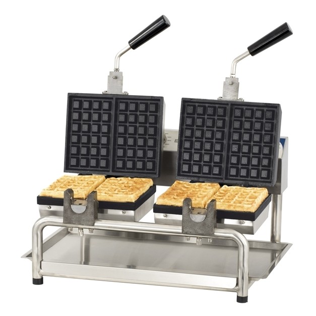 Gaufrier électrique double 2 x 2 gaufres Simple ouverture à 180 °