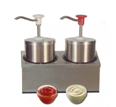Distributeur de sauces avec poussoir 2 x 2.25 litres Distributeur de sauces avec poussoir 2 x 2.25 litres