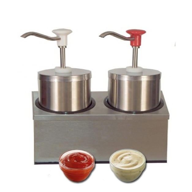 Distributeur de sauces avec poussoir 2 x 2.25 litres