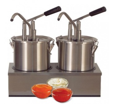 Distributeur de sauces avec piston 2 x 5 litres Distributeur de sauces avec piston 2 x 5 litres