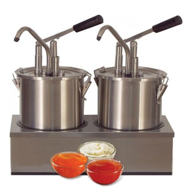 Distributeur de sauces avec piston 2 x 5 litres