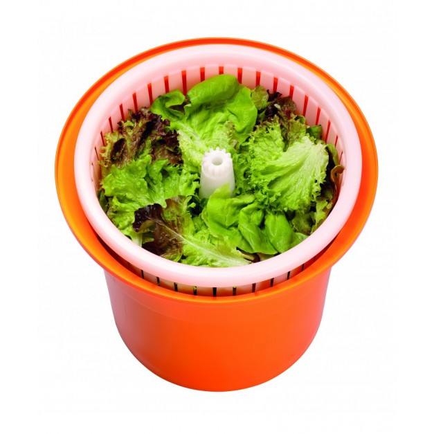 Essoreuse à Salade 25 Litres | Ø 430 X H 520 Mm | Pour 5-6 Pieds De Salade | Plastique Orange