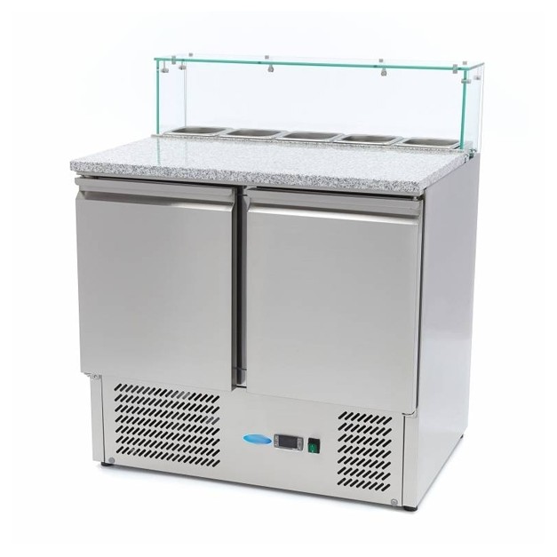 Table a pizza réfrigérée avec vitrine Max 2 portes