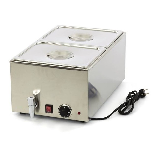 Bain marie inox 2 GN 1/2 150 mm Max complet