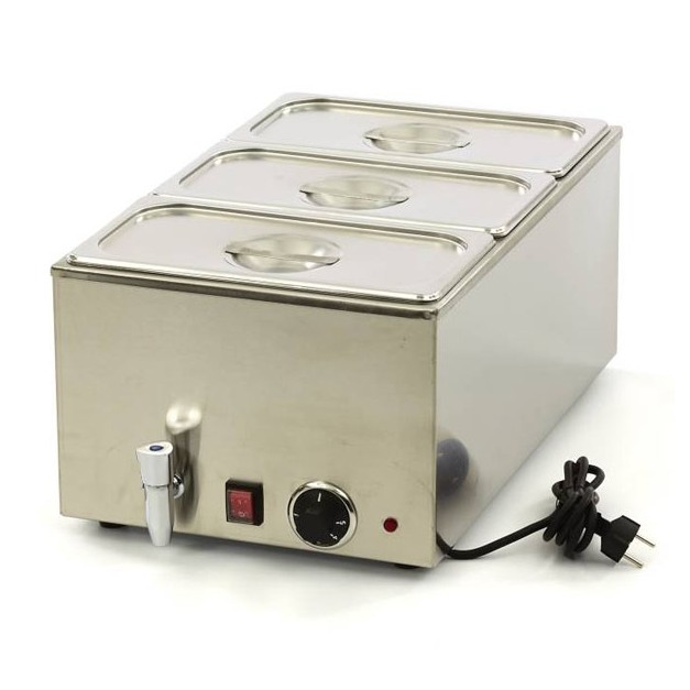 Bain marie inox 3 GN 1/3 150 mm Max complet