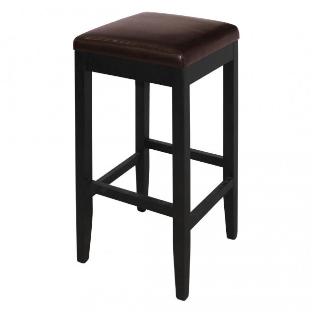 Tabourets de bar haut en simili cuir Bolero marron foncé
