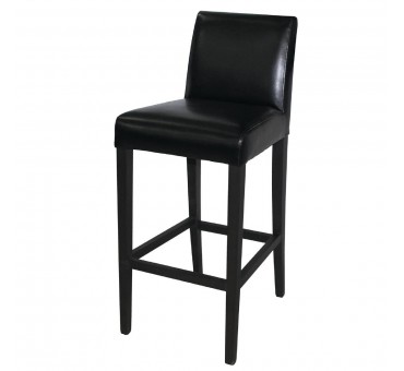 Tabouret de bar haut avec dossier en simili cuir Bolero noir Tabouret de bar haut avec dossier en simili cuir Bolero noir