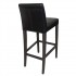 Tabouret de bar haut avec dossier en simili cuir Bolero noir