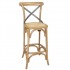 Tabouret de bar en bois avec dossier croisé Bolero métal