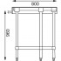 Table d'angle en inox avec étagère basse 600