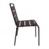 Chaise à lattes en acier Bolero Noire lot de 4