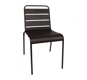 Chaise à lattes en acier Bolero Noire lot de 4 Chaise à lattes en acier Bolero Noire lot de 4