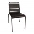 Chaise à lattes en acier Bolero Noire lot de 4