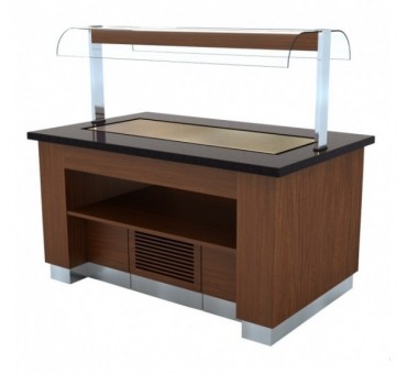 Buffet réfrigérée wenge 1600  avec plan réfrigérée en acier inox Buffet réfrigérée wenge 1600  avec plan réfrigérée en acier inox