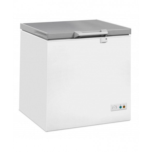 Congélateur bahut couvercle en inox 202 litres