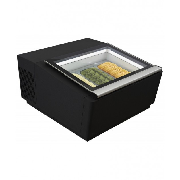 Modèle de table vitrine à creme glacée noir