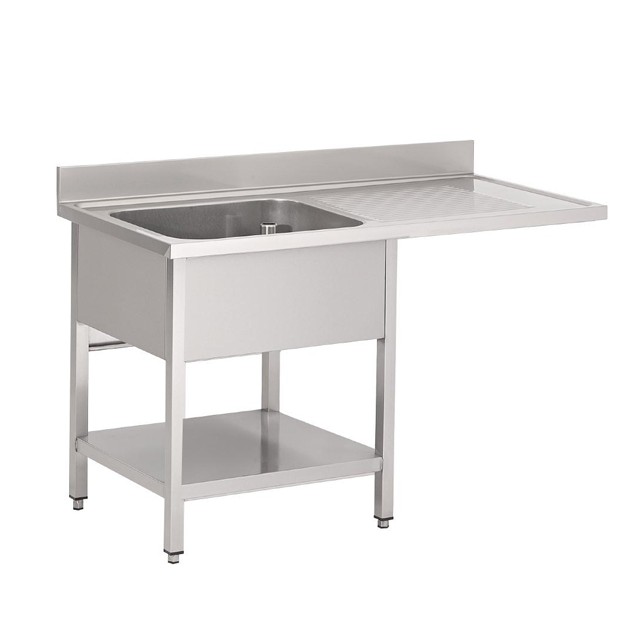 Plonge inox avec étagère basse et emplacement lave-vaisselle Gastro M