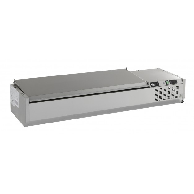 Saladette réfrigérée couvercle en acier inox 1/4 gn x 10