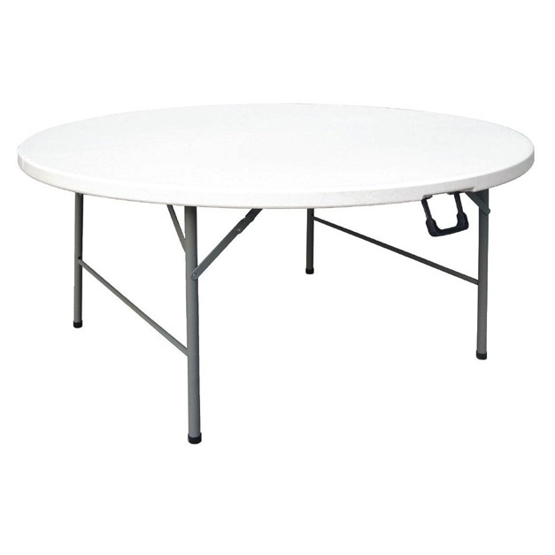 Table ronde pliable au centre blanche 1530mm