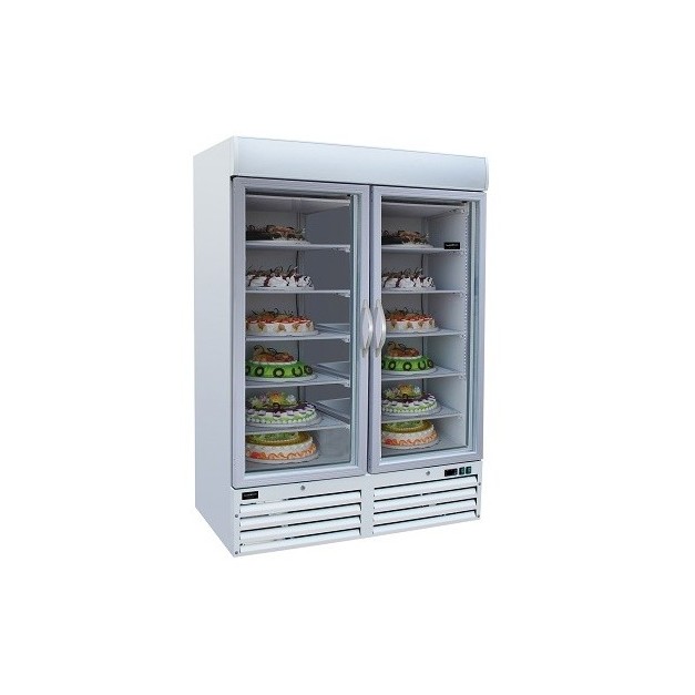 Congélateur 2 portes en verre