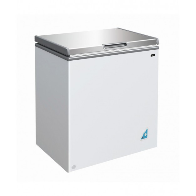 Congélateur bahut couvercle en inox 148 l