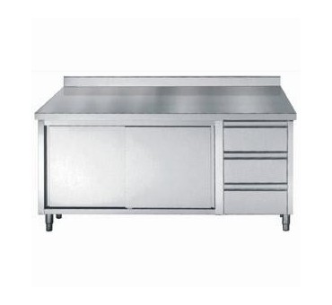 plan de travail 700 portes coulissante et tiroirs bord relevé 1800 plan de travail 700 portes coulissante et tiroirs bord relevé 1800