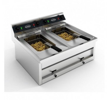 Friteuse posable électrique 2x12l 2x6kw Friteuse posable électrique 2x12l 2x6kw