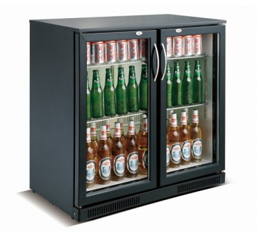 Arrière bar réfrigérée noir 2 portes Arrière bar réfrigérée noir 2 portes