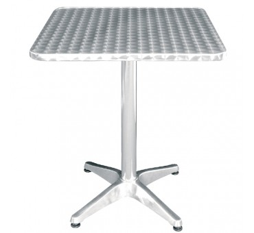 Table de bistro carrée tout aluminium Table de bistro carrée tout aluminium
