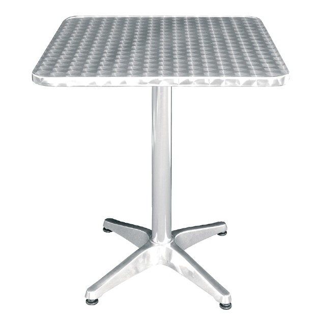Table de bistro carrée tout aluminium