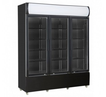 Armoire vitrée réfrigérée 3 portes en verre noir fcu-1200 bl Armoire vitrée réfrigérée 3 portes en verre noir fcu-1200 bl